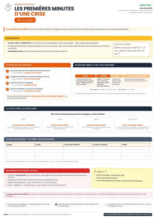 Aperçu : Les premières minutes d’une crise