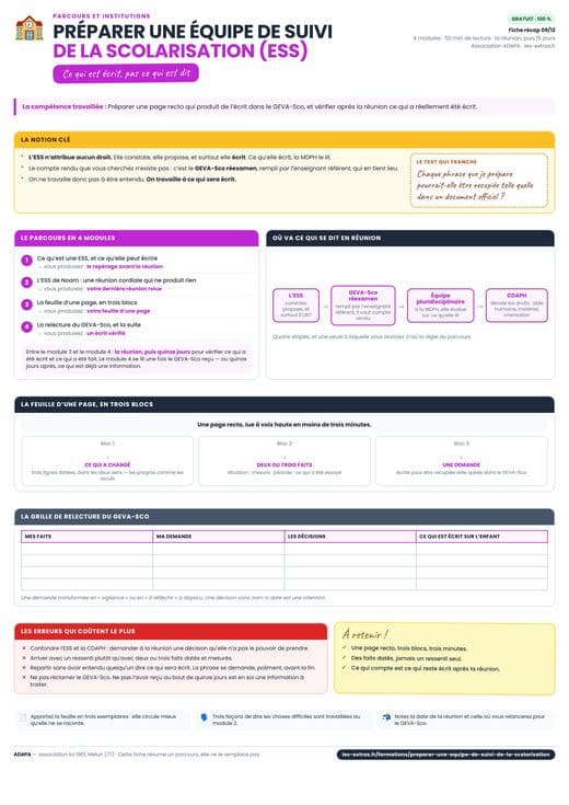 Aperçu : Préparer une équipe de suivi de la scolarisation