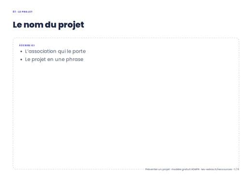 Aperçu : Présentation : un projet devant un financeur